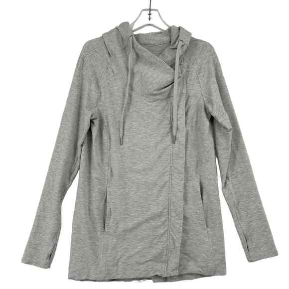 Lululemon Coast Easy Wrap Cocoon Jacket Size 6 Heather Grey Thumbhole Sleeve - Picture 1 of 14